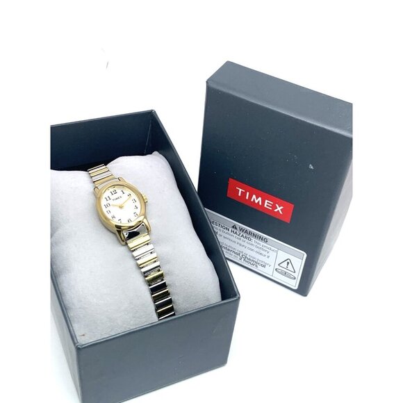 Timex Women\'s Watch T2M570 Quartz Oval Petite Two Tone Steel Expansion Band main image 11